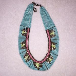 Turquoise/Multicolored Beaded Necklace